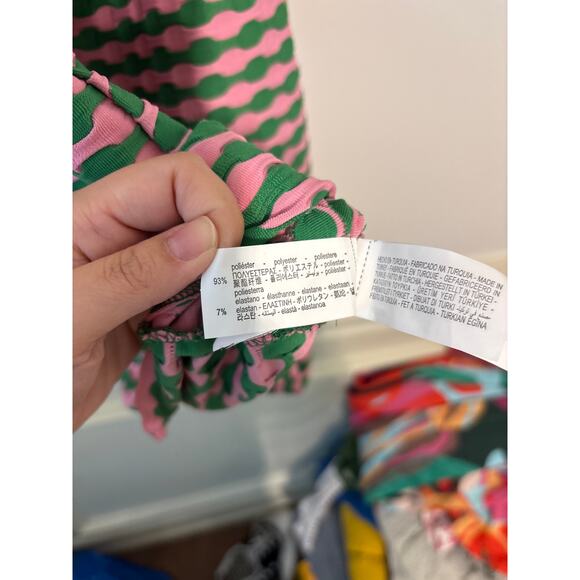 Zara green and pink halter dress women's large - Picture 4 of 4